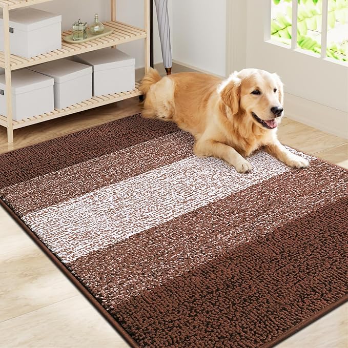 Smiry Dog Door Mat for Muddy Paws, Absorbs Moisture and Dirt, Low-Profile by Smiry