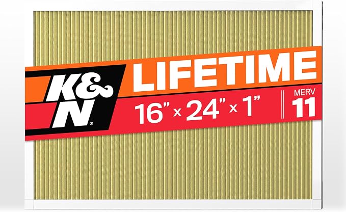 K&N 16x24x1 HVAC Furnace Air Filter, Lasts a Lifetime, Merv 11, the Last HVAC by KNEngineeringInc