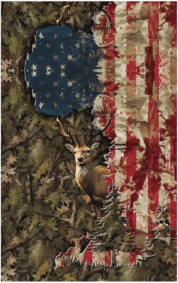 American Flag Elk Headrest Cover - Image 6