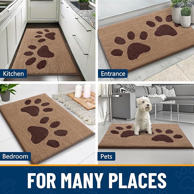 Smiry Dog Door Mat for Muddy Paws, Absorbs Moisture and Dirt, Low-Profile - Image 9