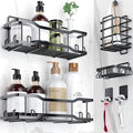 Shower Caddy Bathroom Shelves, The Athena Silken 4 Set, 40LB Capacity, Adhesive by Tribal+Cooking