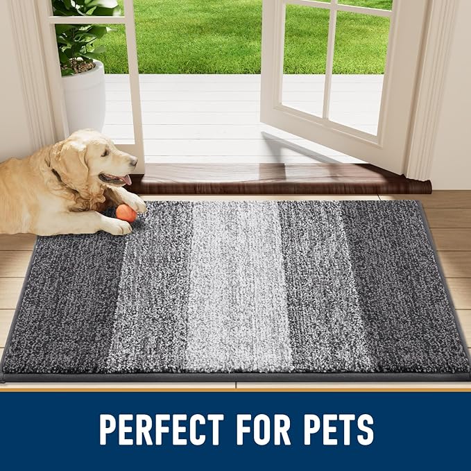 Smiry Dog Door Mat for Muddy Paws, Absorbs Moisture and Dirt, Low-Profile - Image 8