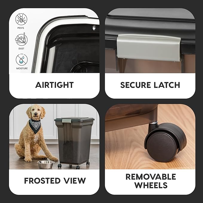IRIS USA 58 Lbs / 67 Qt WeatherPro Airtight Pet Food Storage Container - Image 4
