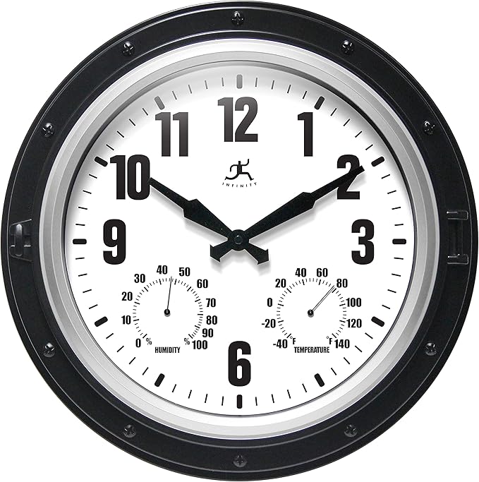 Infinity Instruments Forecaster Indoor/Outdoor Wall Clock, Thermometer by InfinityInstruments