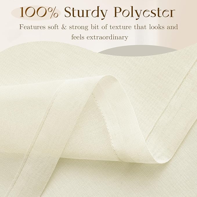 Dreaming Casa Ivory Sheer Curtains 204 Inches Long, Rod Pocket & Back Tab Light - Image 3