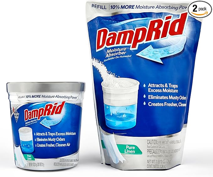 Damp Rid Refillable Moisture Absorber – Pure Linen Humidity Absorber & Odor by Ilios