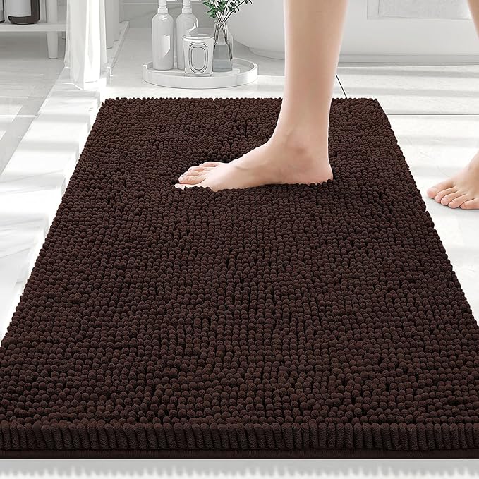 Smiry Luxury Chenille Bathroom Rugs 30x20, Extra Soft and Absorbent Shaggy Bath by Smiry