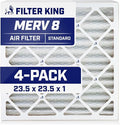 Filter King 23.5x23.5x1 Air Filter | 4-PACK | MERV 8 HVAC Pleated A/C Furnace by FilterKing