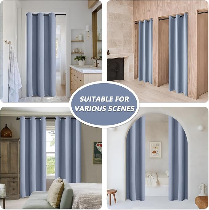 MYSKY HOME Dusty Blue Blackout Curtains - Image 2