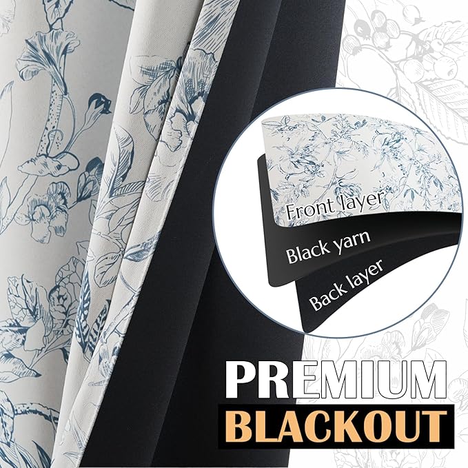 jinchan Floral 95% Blackout Curtains - Image 6