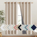 NICETOWN Cream Bedroom Full Blackout Linen Curtain Panels Set of 2, Thick by NICETOWN