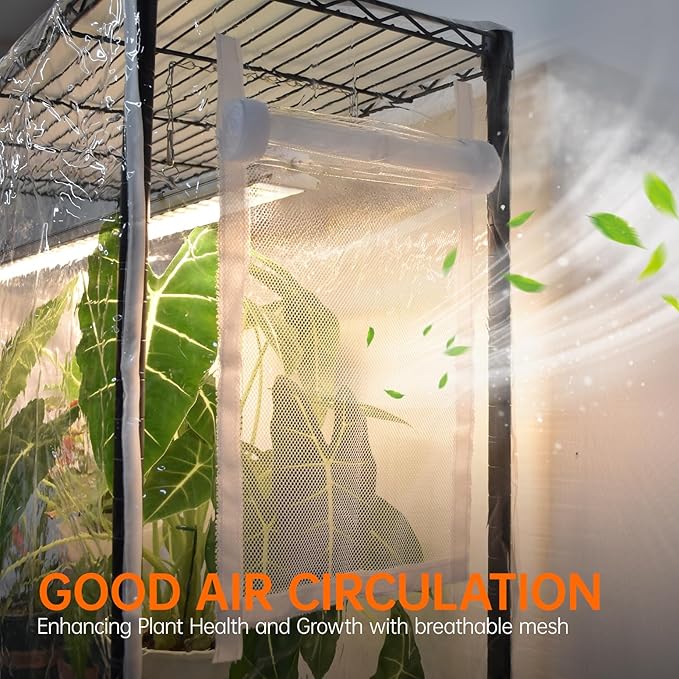 Bstrip Indoor Greenhouse with Grow Light, 5 Tier 47.2"x17.8"x71" Metal Shelf - Image 3