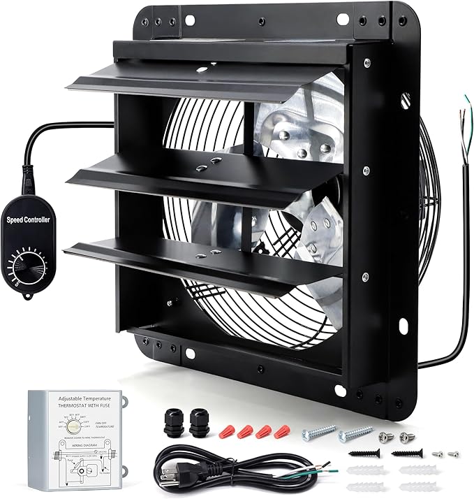 10 Inch Wall Mounted Shutter Exhaust Fan by Hipoilk