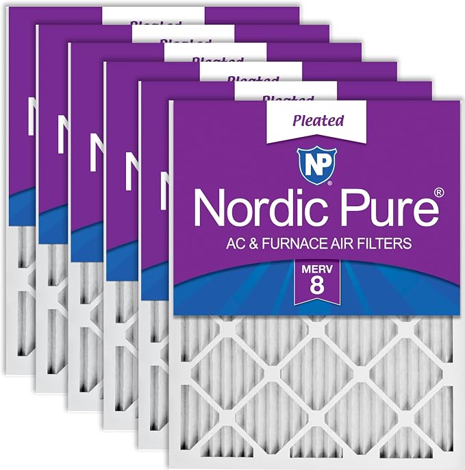 Nordic Pure 14x20x1 Pleated MERV 8 Air Filters 6 Pack by NordicPure