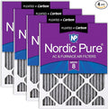 Nordic Pure 20x20x1 Pleated MERV 8 Plus Carbon Air Filters 4 Pack | Actual by NordicPure