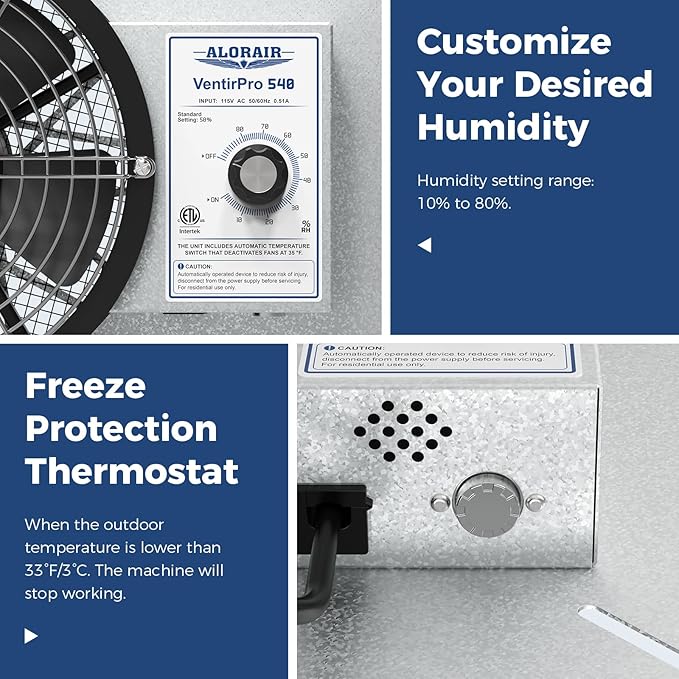 ALORAIR 540 CFM IP-55 Grade Crawlspace Ventilation Fans - Image 4