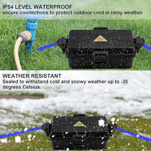 Outdoor Electrical Box Waterproof IP54-rated Outdoor Outlet Box Black Outdoor - Image 4
