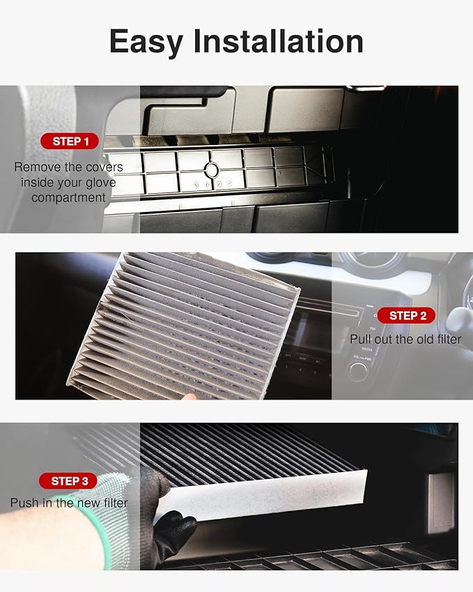 Puroma Cabin Air Filter with Activated Charcoal Layer, Replacement - Image 7