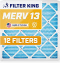 Filter King 12.13x19.5x1 Air Filter | 12-PACK | MERV 13 HVAC Pleated A/C by FilterKing