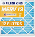 Filter King 6.88x15.88x1 Air Filter | 12-PACK | MERV 13 | HVAC Pleated AC by FilterKing