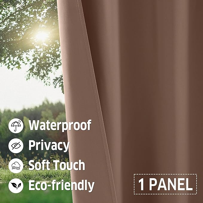 RYB HOME Outdoor Curtains for Patio Waterproof Tab Top Block Sunlight Thermal - Image 5
