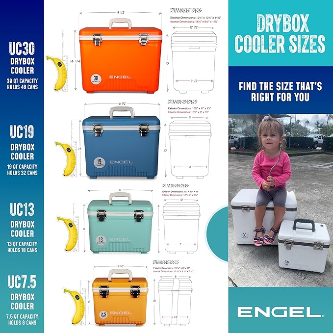 ENGEL 13qt Leak-Proof, Air Tight, Drybox Cooler and Small Hard Shell Lunchbox - Image 9