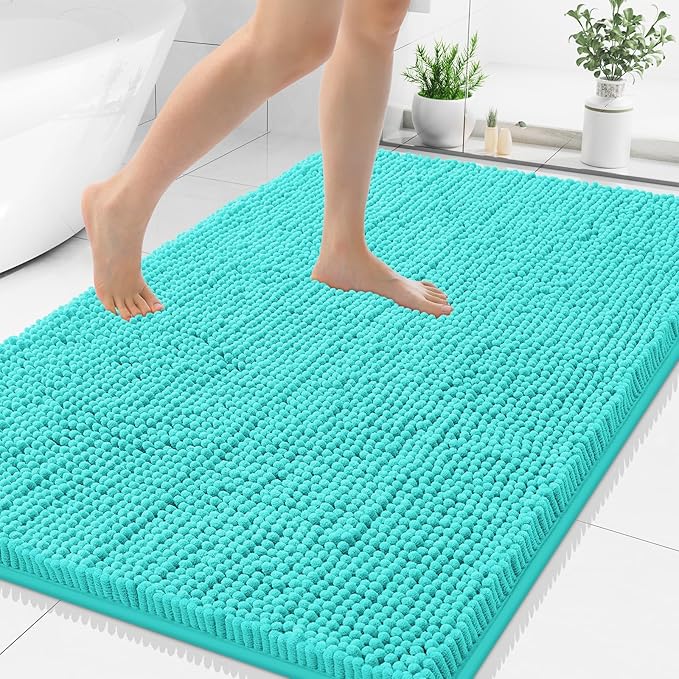 Smiry Luxury Chenille Bathroom Rugs 48x32, Extra Soft and Absorbent Shaggy Bath by Smiry