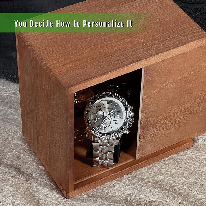 Wooden Keepsake Box with Slide Lid, Memorabilia, Handmade Decorative Memory Box - Image 3