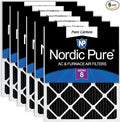 Nordic Pure 18x24x1 Pleated MERV 8 Pure Carbon Air Filters 6 Pack | Actual by NordicPure