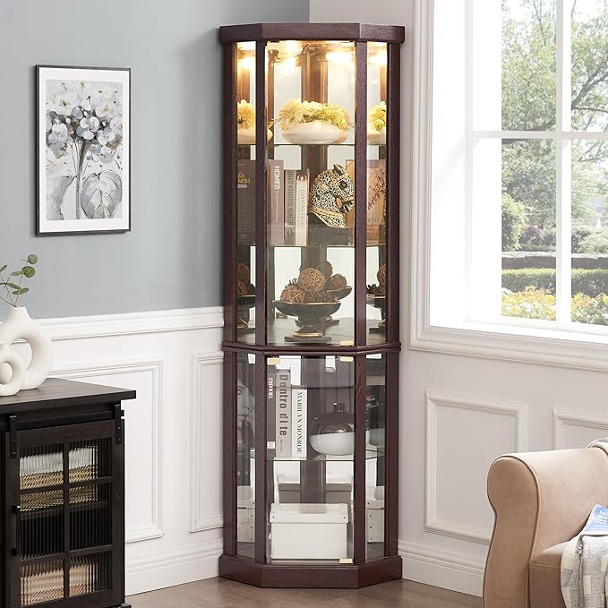 Elegant Corner Curio Cabinet - Image 3