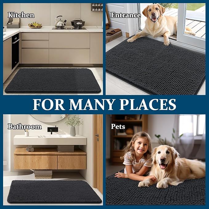 OLANLY Dog Door Mat for Muddy Paws 47x20, Absorbs Moisture and Dirt, Absorbent - Image 8