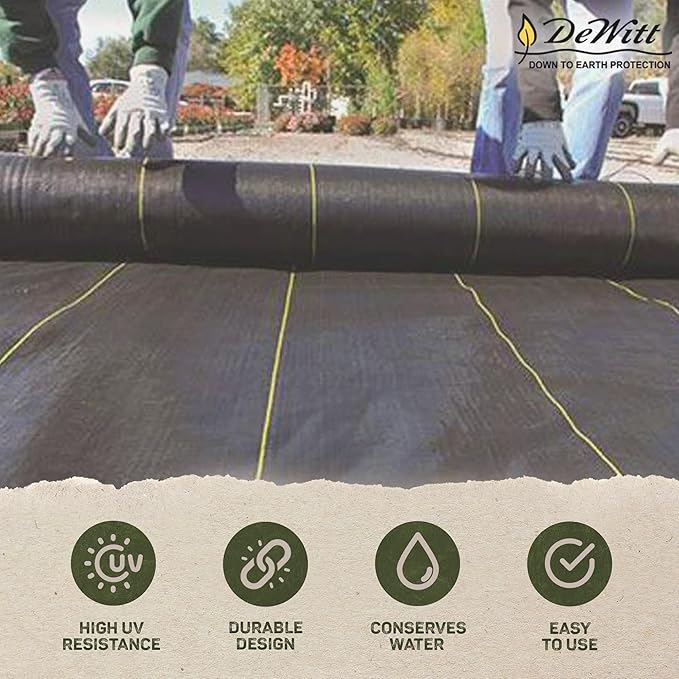 Dewitt 6-Pack Sunbelt Weed Barrier Fabric 3.2 oz, 4 x 300 Feet – Heavy-Duty - Image 6