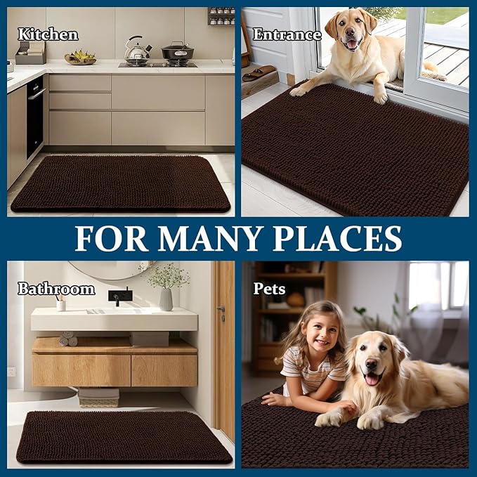 OLANLY Dog Door Mat for Muddy Paws 50x30, Absorbs Moisture and Dirt, Absorbent - Image 8
