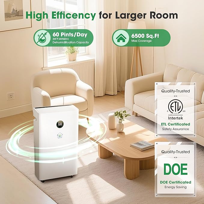 6, 500 Sq.Ft Dehumidifier for Basement - Image 9