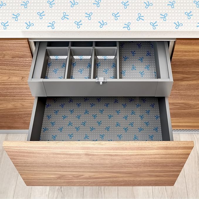 Blue Bow Refrigerator Liner Waterproof Fridge Shelf Mat Non-Adhesive Cabinet - Image 4