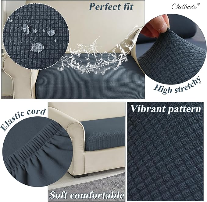 14Pcs Stretch Couch Cushion Covers, Water Resistant Outdoor Sofa Cuhsion Cover - Image 3