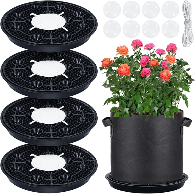 4 Pack 16.5'' Self-Watering Fabric Pot Base by POILKMNI