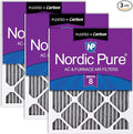 Nordic Pure 12x18x1 Pleated MERV 8 Plus Carbon Air Filters 3 Pack | Actual by NordicPure