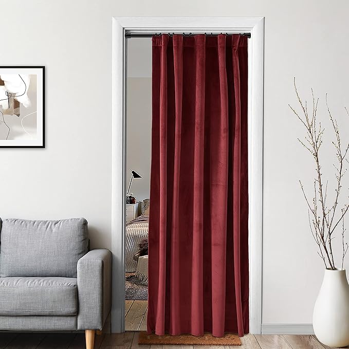 Burgundy Curtains for Bedroom, Back Tab Rod Pocket Single Curtain Panel by %E2%80%9CX%E2%80%9Dforextremeperfection