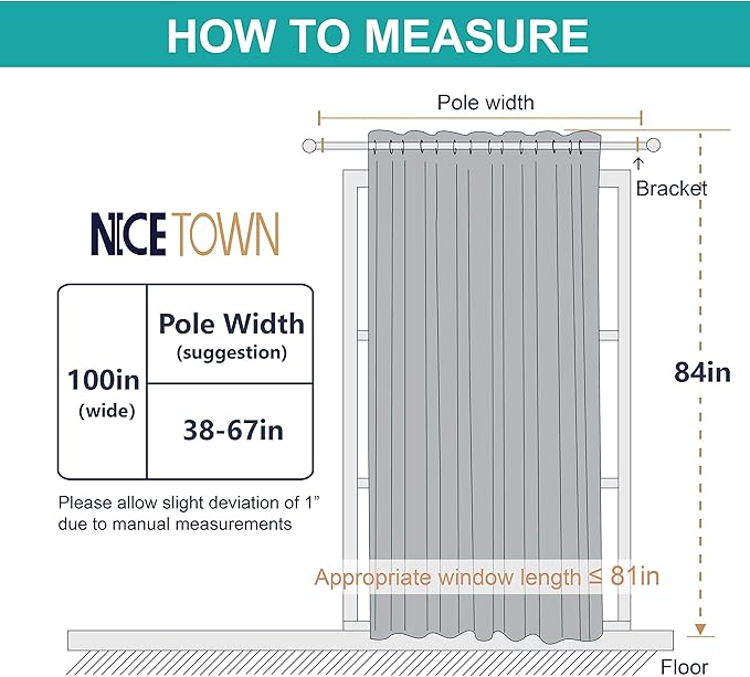 NICETOWN Patio Door Curtain Sound Blocking, Bedroom Privacy Room Divider - Image 5