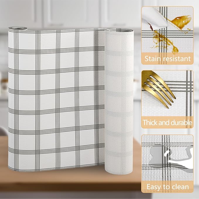 Drawer Shelf Liner Non Adhesive, Slip Resistant Easy to Clean Protect Kitchen - Image 3