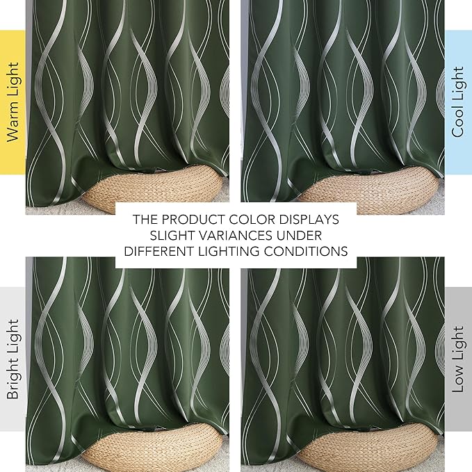 NICETOWN 100% Blackout Curtains 72 inch Length 2 Panels Set, Dark Mallard - Image 8