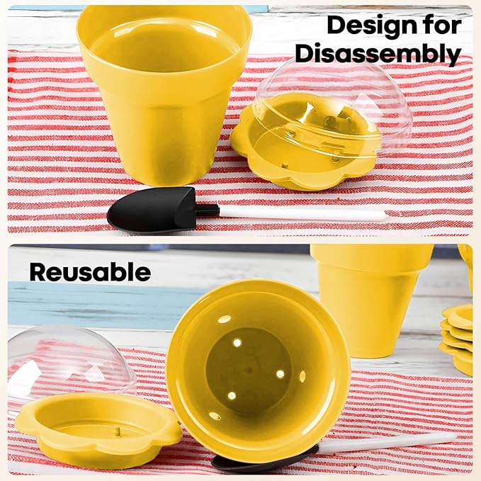 20 Pcs Nursery Pots with Humidity Dome, Flower Pot Dessert Cups with Bring A - Image 4