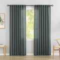 Charcoal Gray Linen Blend Back Tab Curtains 90 Inches Long by DONREN