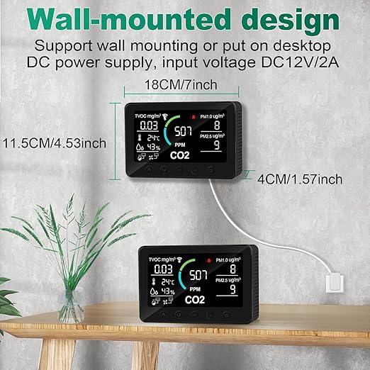 12 in 1 Air Quality Monitor Indoor, - Image 5