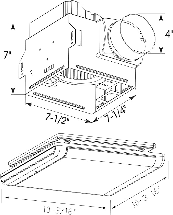 Homewerks 7146-80-MS Bathroom Fan Integrated Dimmable LED Light Humidity Sensor - Image 5