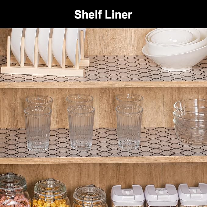 Cooyes Shelf Liner, Non Adhesive Drawer and Cabinet Liner, EVA Washable - Image 2