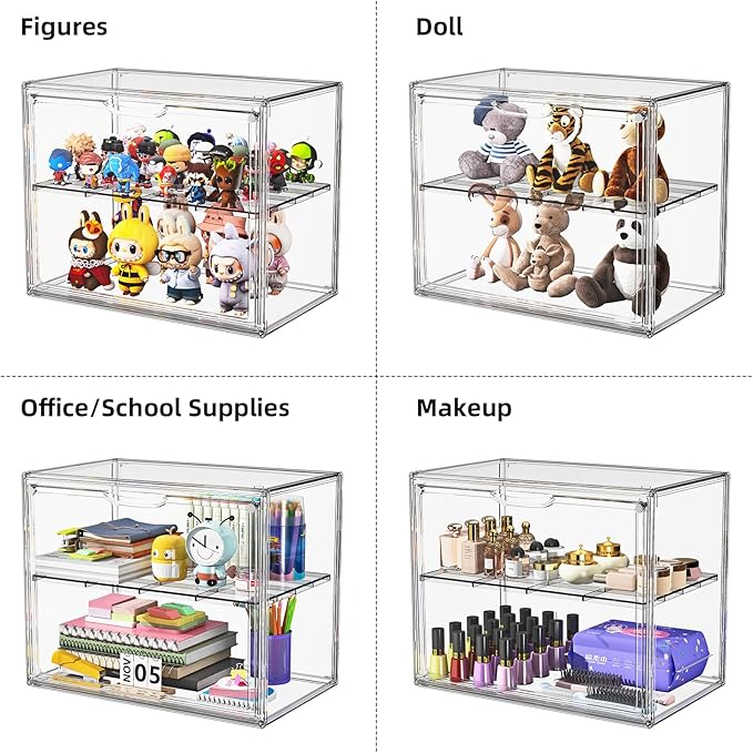 Large Acrylic Display Case for Collectibles, Stackable Hobby Blind Box Figurine - Image 3