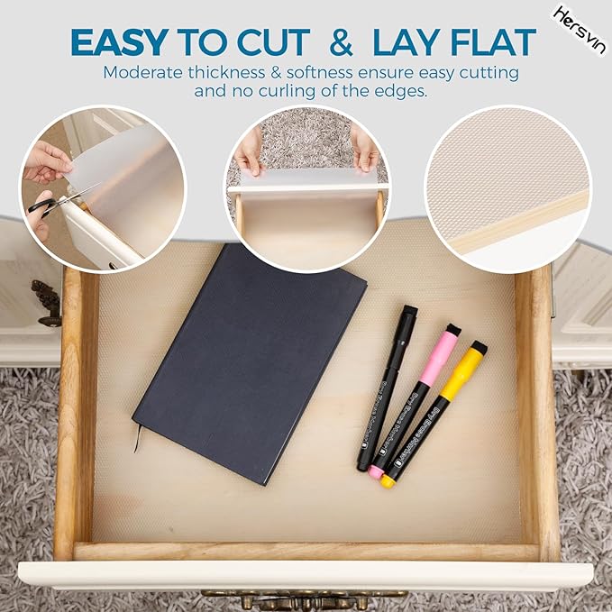 Hersvin Shelf Liners 18 in x 20 ft Drawer Mats Non-Adhesive Cupboard Protector - Image 5
