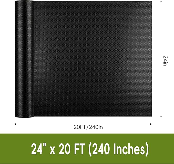 Extra Large Black Shelf Liner Roll, Peel and Stick Non Slip Cabinet Liner 24" x - Image 2